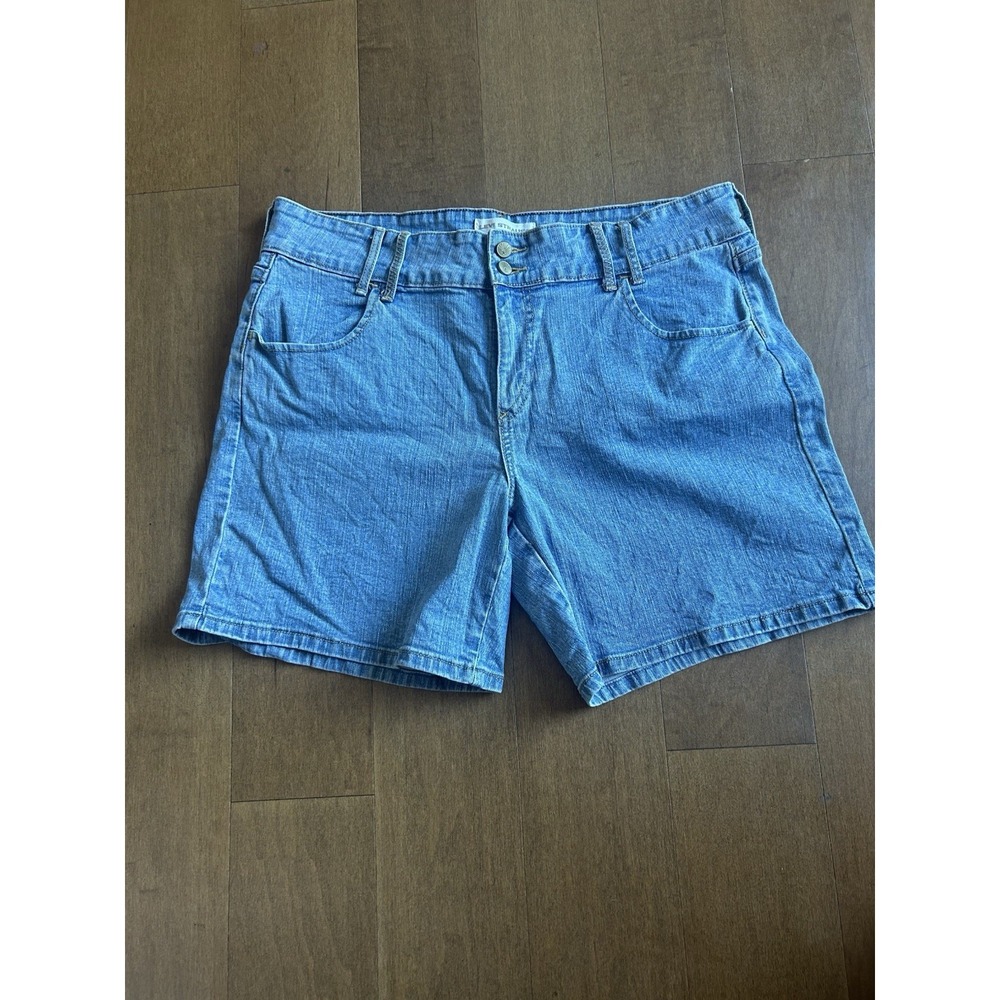 Levi Strauss Signature Denim Jean Shorts Y2K 14 Light Wash Vintage 7in Ramie